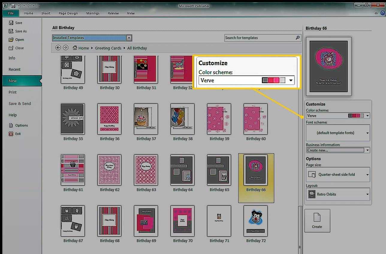 How To Create A Greeting Card In Microsoft Publisher For Birthday Card Publisher Template
