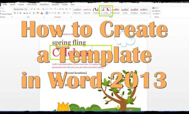 How To Create A Template In Word 2013 within How To Create A Template In Word 2013