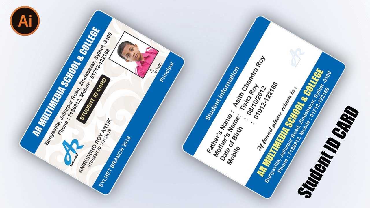 How To Create Student Id Card Design In Illustrator Cc 2018|School Id Card  Design In Illustrator Cc Pertaining To Id Card Template Ai