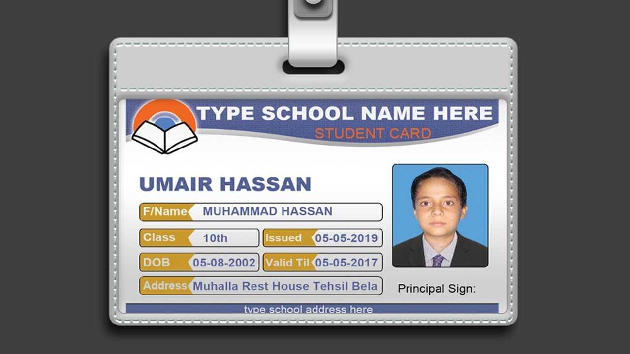 How To Design Id Card In Photoshop + Psd Free Download For College Id Card Template Psd