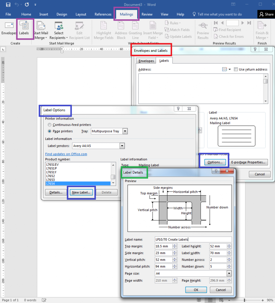 How To – How To Create Your Own Label Templates In Word Intended For Word Label Template 16 Per Sheet A4