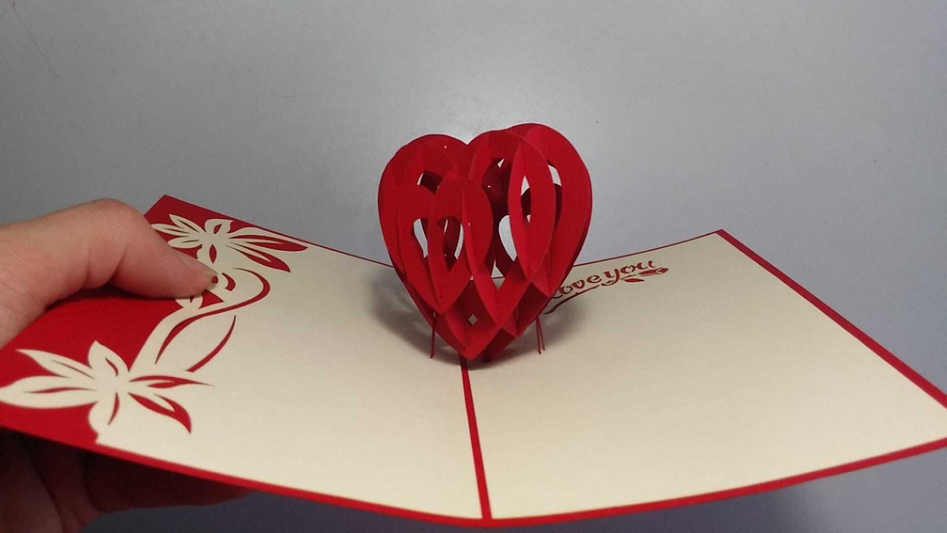 How To Make 3D Heart Valentine Day Pop Up Card – Aoc Craft Pertaining To 3D Heart Pop Up Card Template Pdf