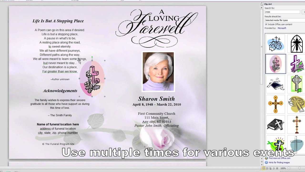 How To Make A Funeral Program In Word In Memorial Cards For Funeral Template Free