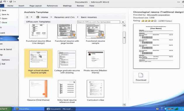 &quot;how To Make A Resume With Microsoft Word 2010&quot; with Resume Templates Microsoft Word 2010