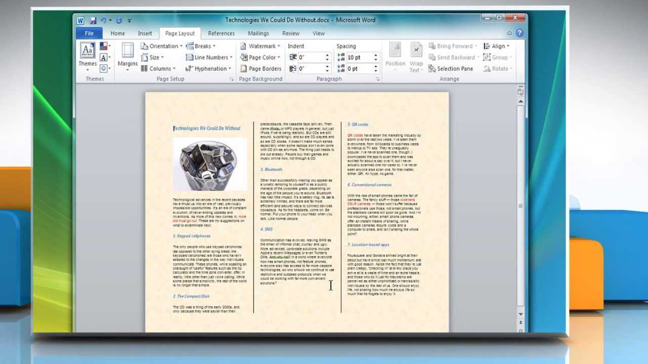 How To Make A Tri Fold Brochure In Microsoft® Word 2007 For Booklet Template Microsoft Word 2007