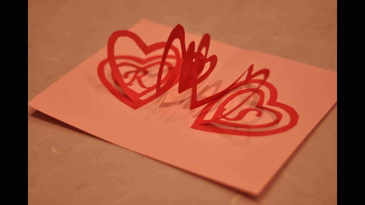 How To Make A Valentine's Day Pop Up Card: Spiral Heart For Pop Out Heart Card Template