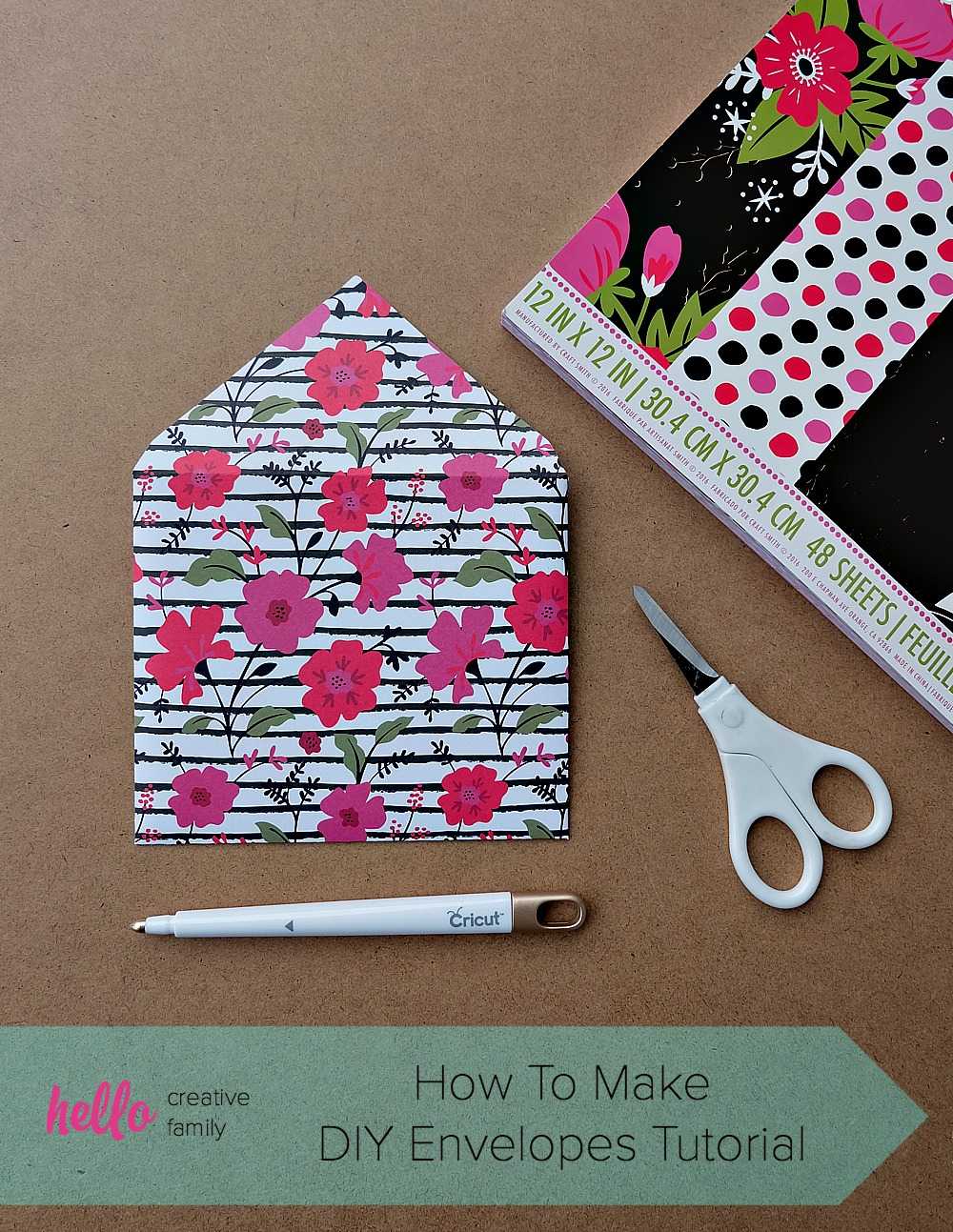 How To Make Diy Envelopes Tutorial – Hello Creative Family In Envelope Templates For Card Making