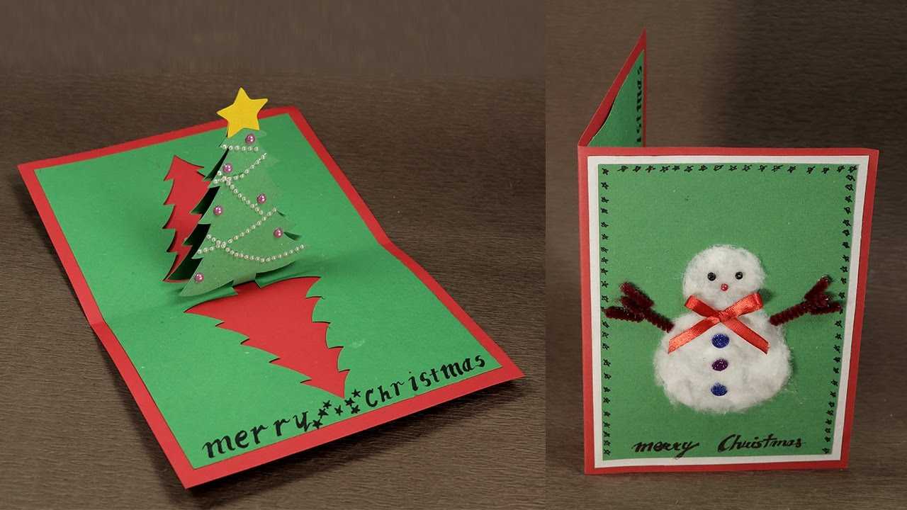 How To Make Diy Pop Up Christmas Card With Tree And Snowman In Diy Christmas Card Templates