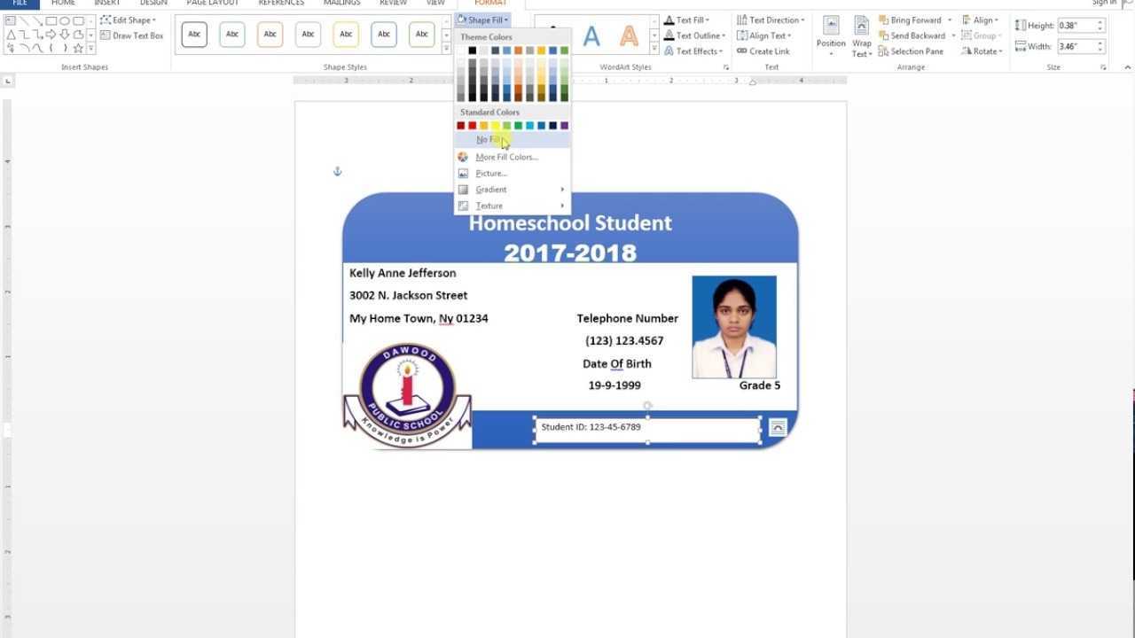 How To Make Id Card Design In Ms Word Urdu Tutorial Pertaining To Id Card Template For Microsoft Word