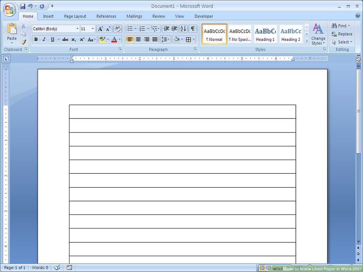 How To Make Lined Paper In Word 2007: 4 Steps (With Pictures) Regarding Ruled Paper Template Word