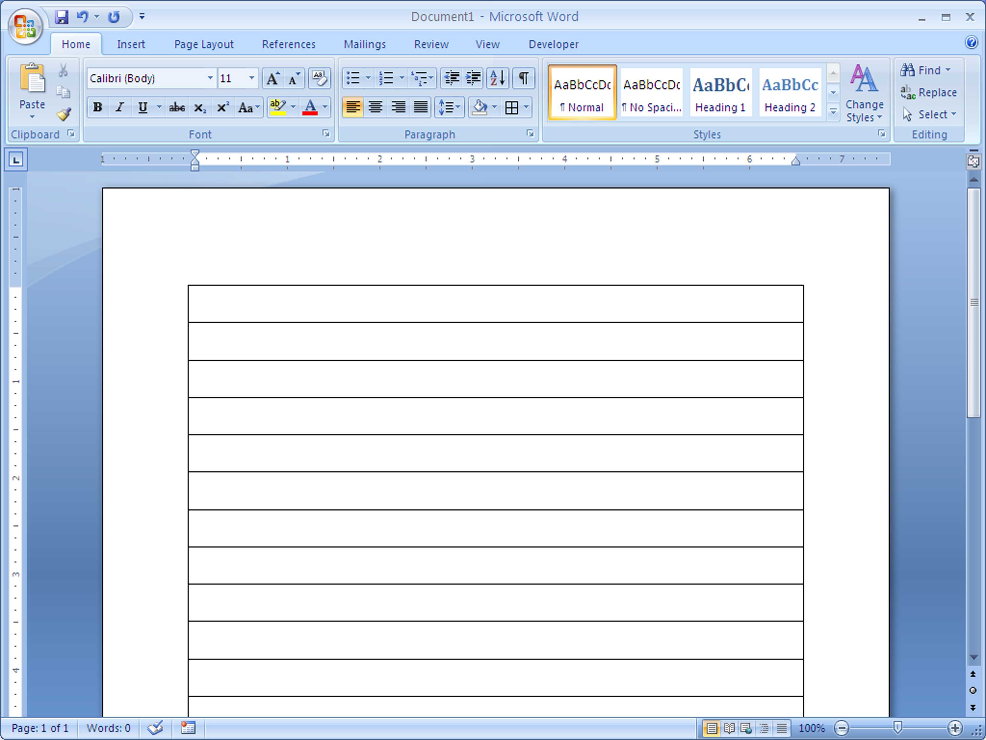 How To Make Lined Paper In Word 2007: 4 Steps (With Pictures) Throughout Notebook Paper Template For Word 2010