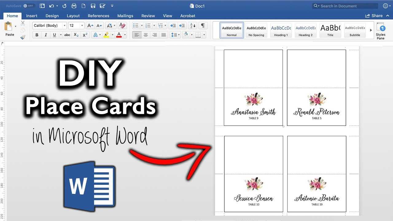 How To Make Place Cards In Microsoft Word | Diy Table Cards With Template With Regard To Table Reservation Card Template