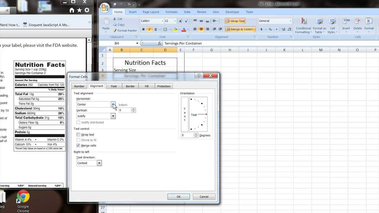 How To Make Your Own Excel Template For Nutrition Facts : Computer Tips Intended For Food Label Template Word