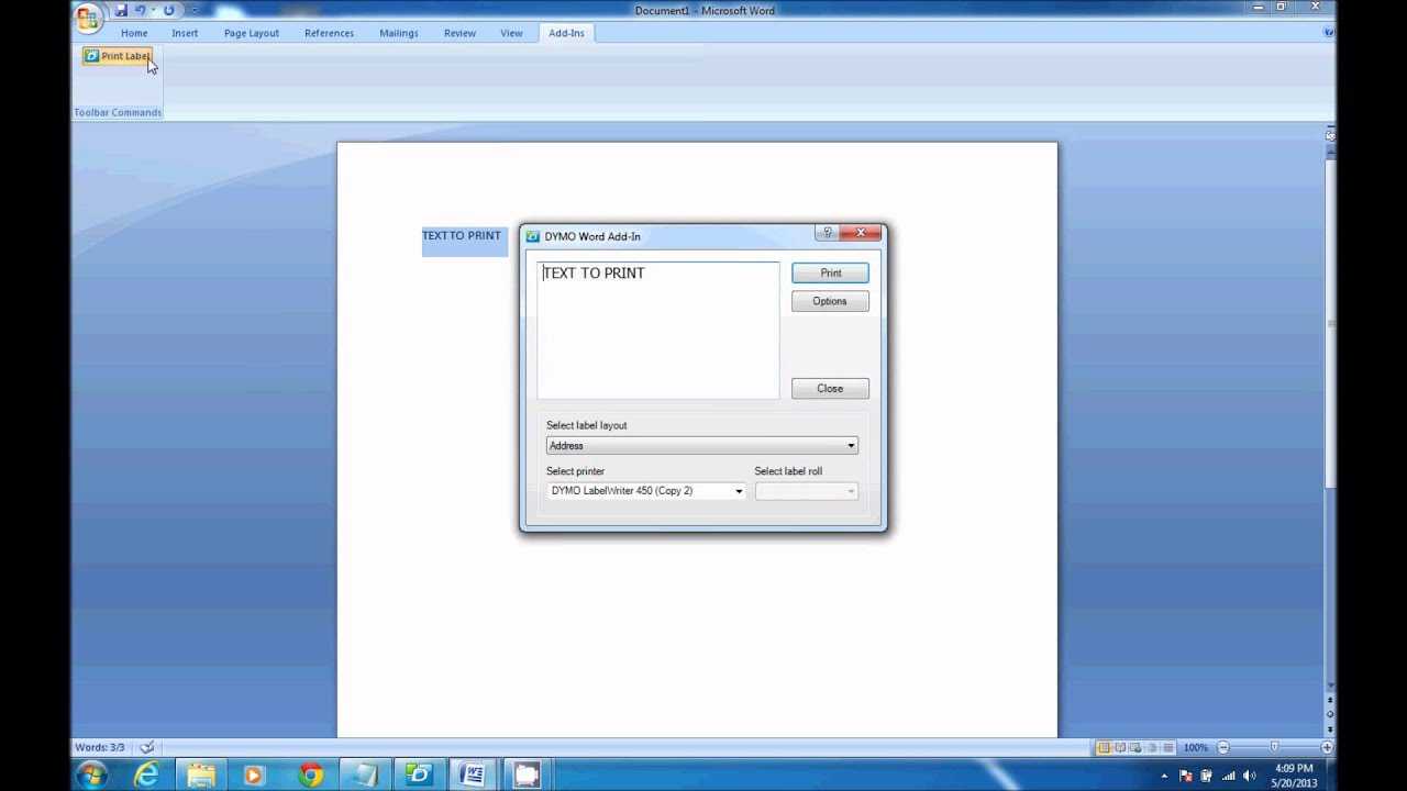 How To Print From Dymo Label Software In Microsoft Word Inside Dymo Label Templates For Word