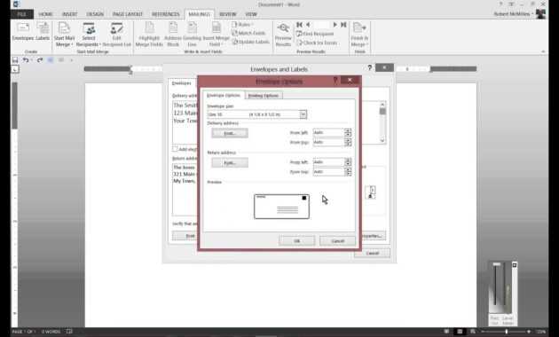 How To Print To Envelopes In Microsoft Word 2013 inside Word 2013 Envelope Template