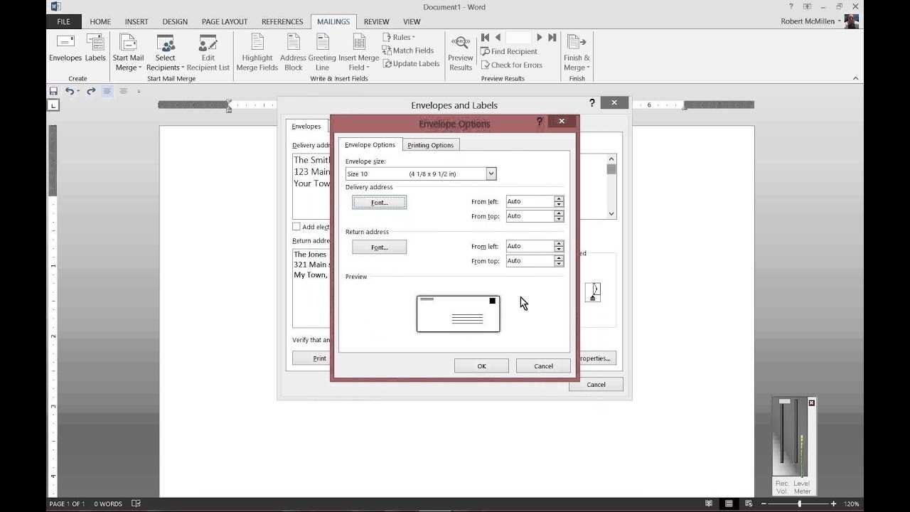 How To Print To Envelopes In Microsoft Word 2013 Inside Word 2013 Envelope Template