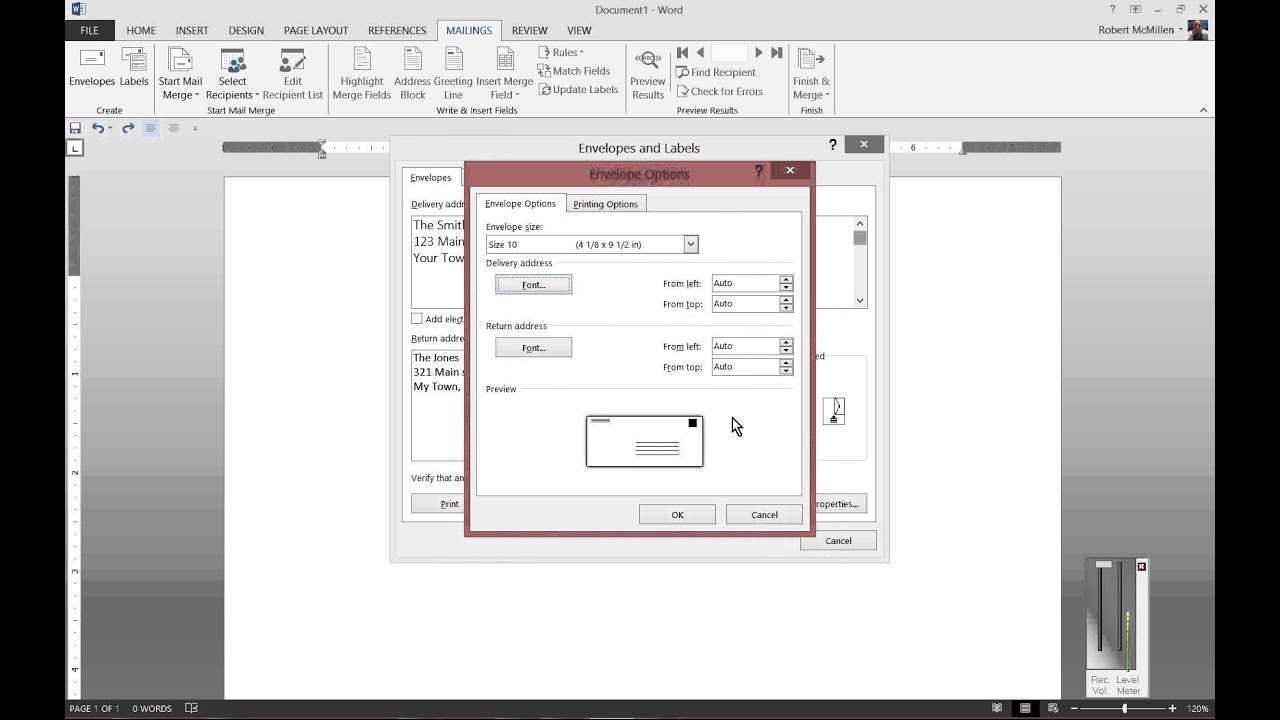 How To Print To Envelopes In Microsoft Word 2013 Inside Word 2013 Envelope Template