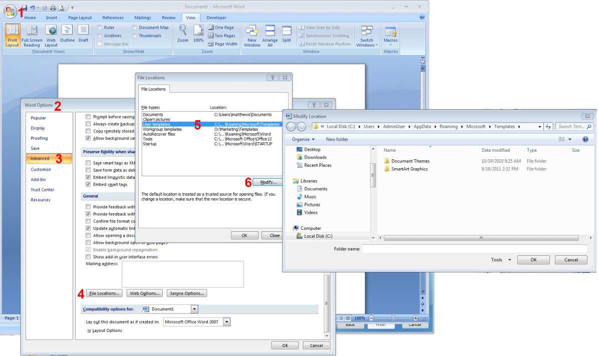 How To Reset Word 2007/2010/2013 Settings Without Pertaining To Word 2010 Template Location