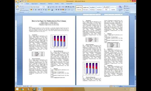How To Set Two Column Paper For Publication with Scientific Paper Template Word 2010