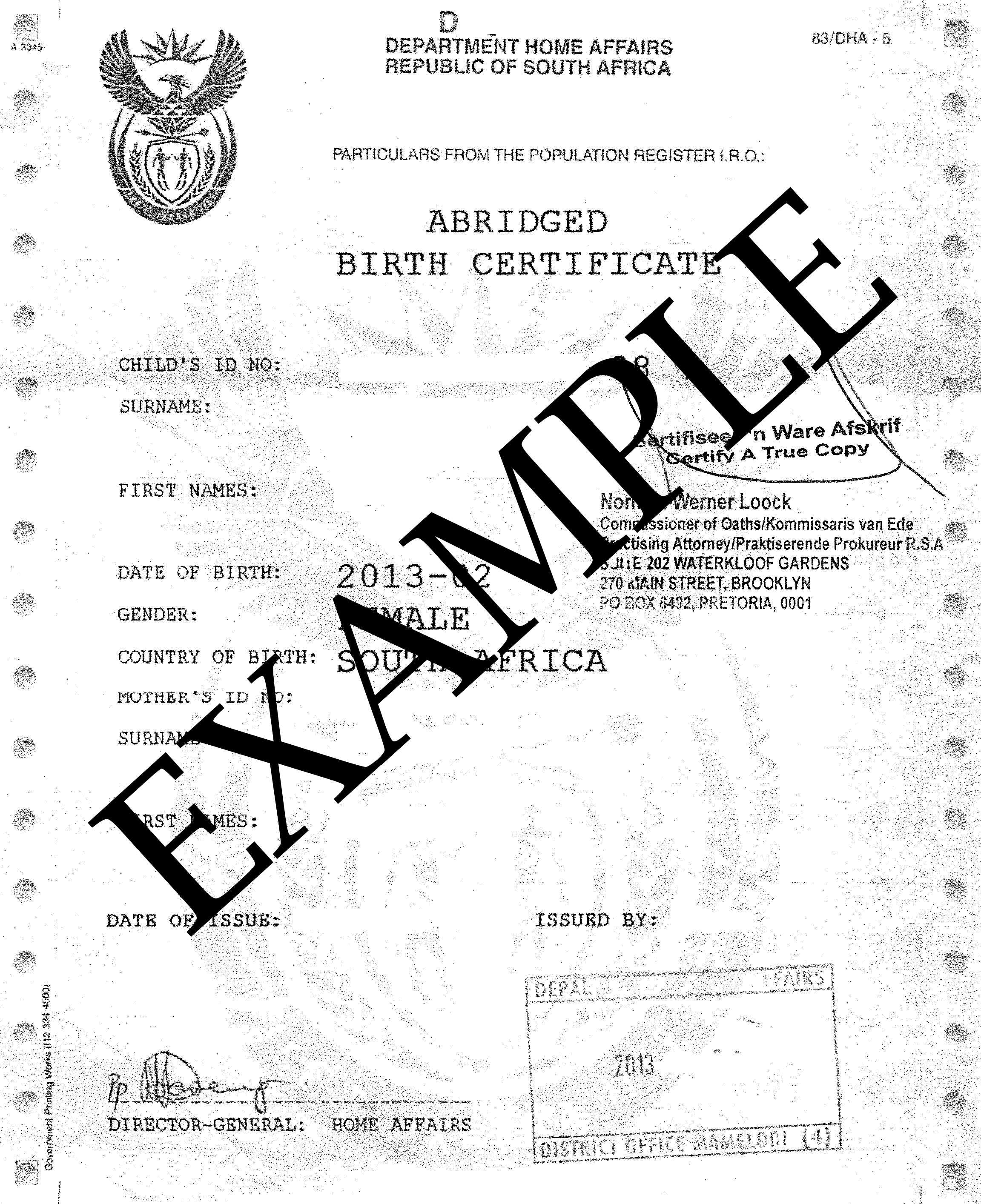 How To Travel With Children Into And Out Of South Africa Within South African Birth Certificate Template