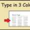 How To Type In 3 Columns Word For 3 Column Word Template