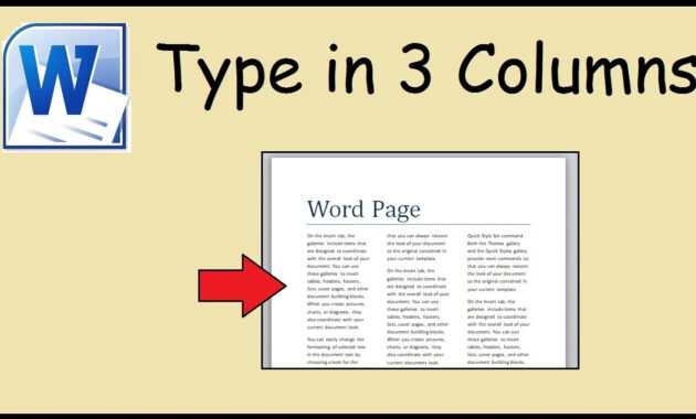 How To Type In 3 Columns Word for 3 Column Word Template