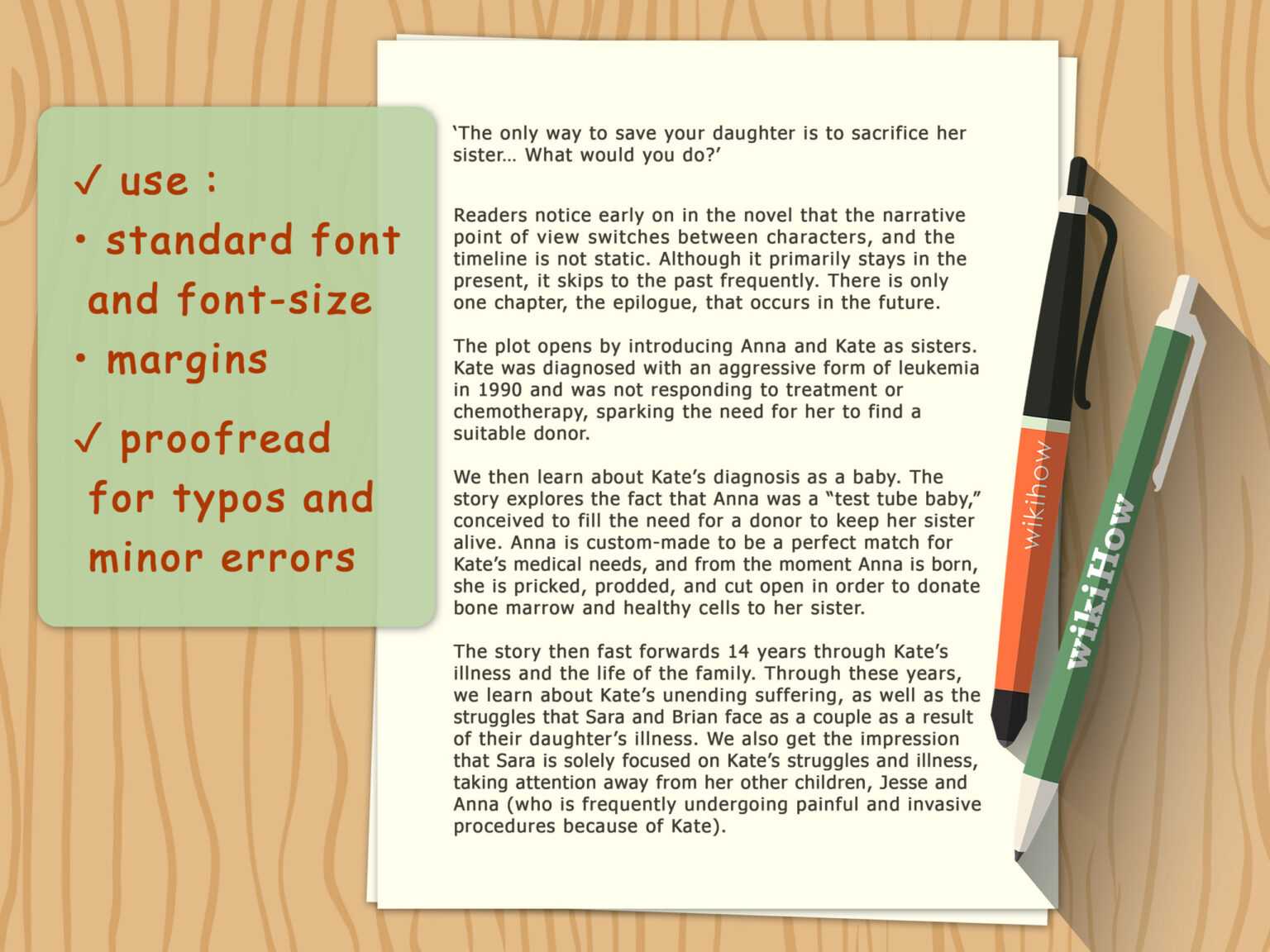 One Page Book Report Template