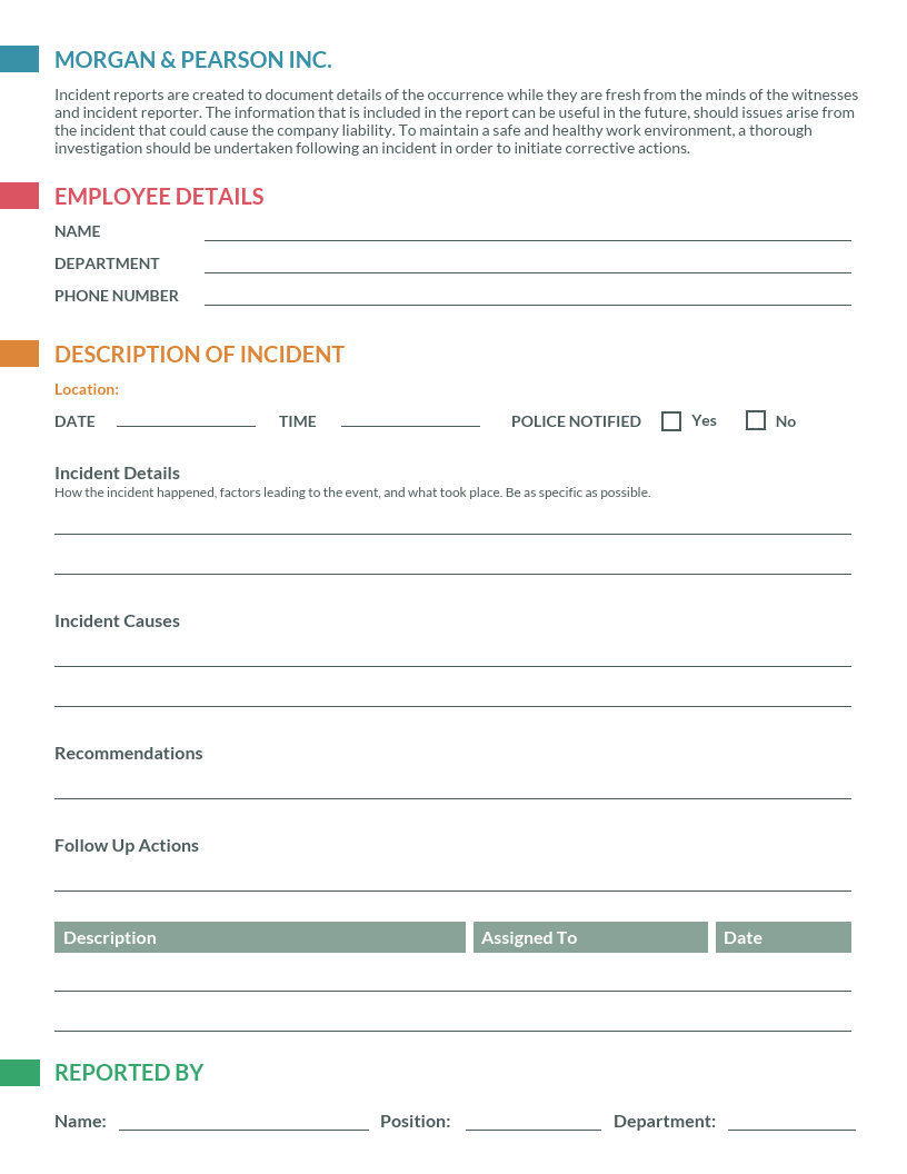 How To Write An Effective Incident Report [Examples + Within Employee Incident Report Templates