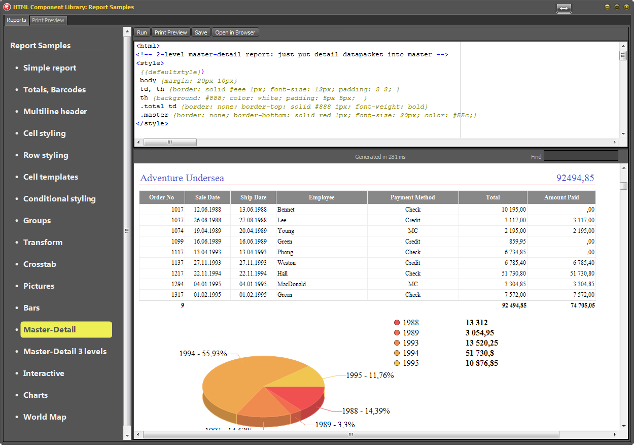 Html Report Library For Delphi With Html Report Template