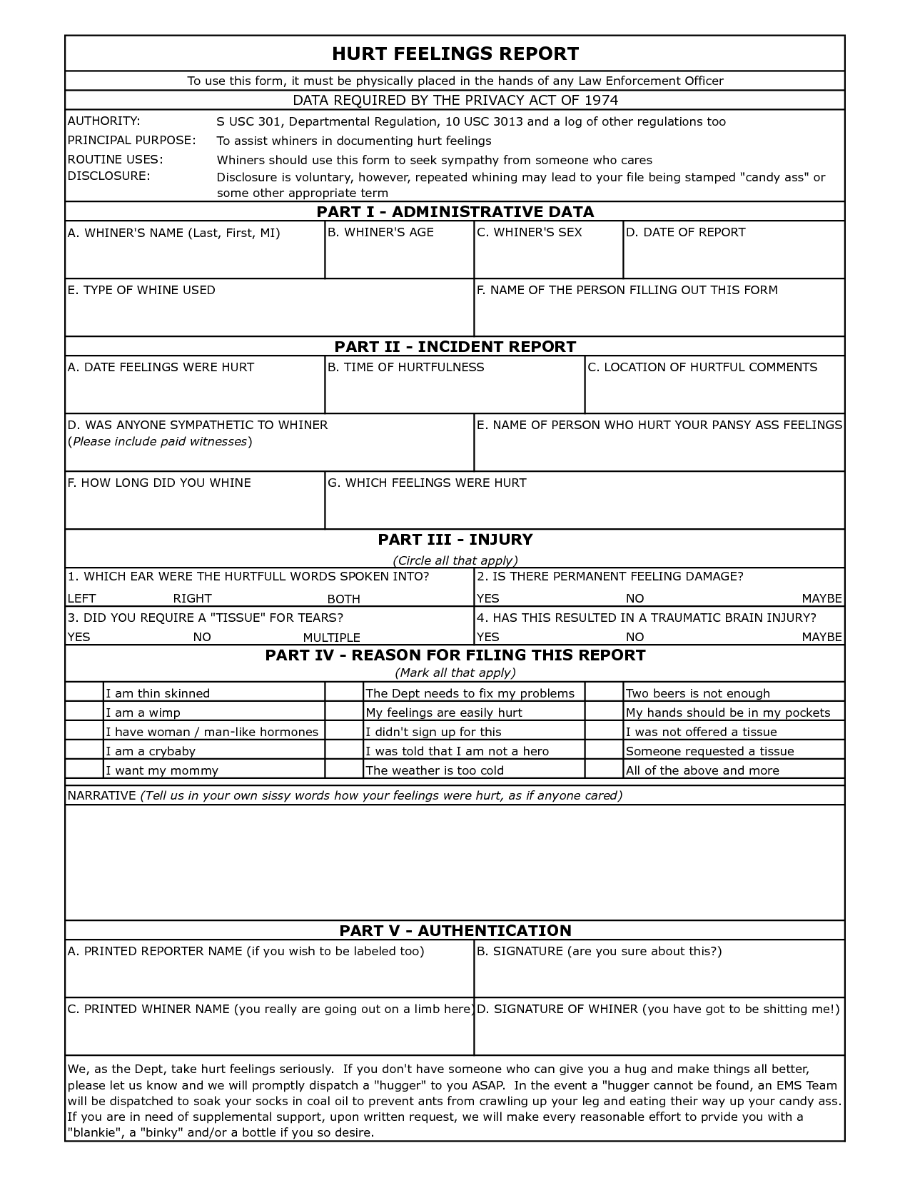 Hurt Feelings Report – Imgur In Hurt Feelings Report Template