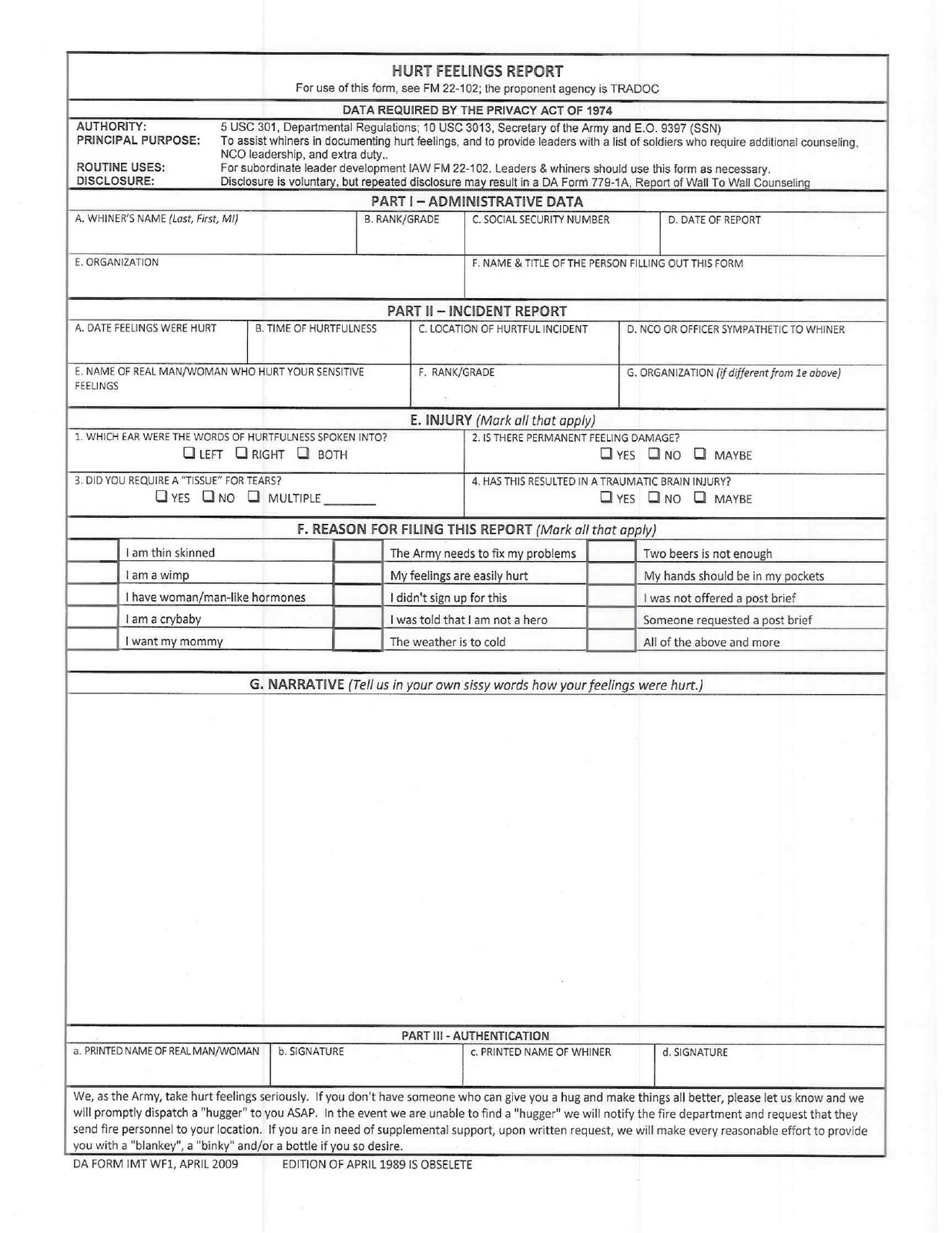 Hurt Feelings Report | Infographics Inside Hurt Feelings Report Template