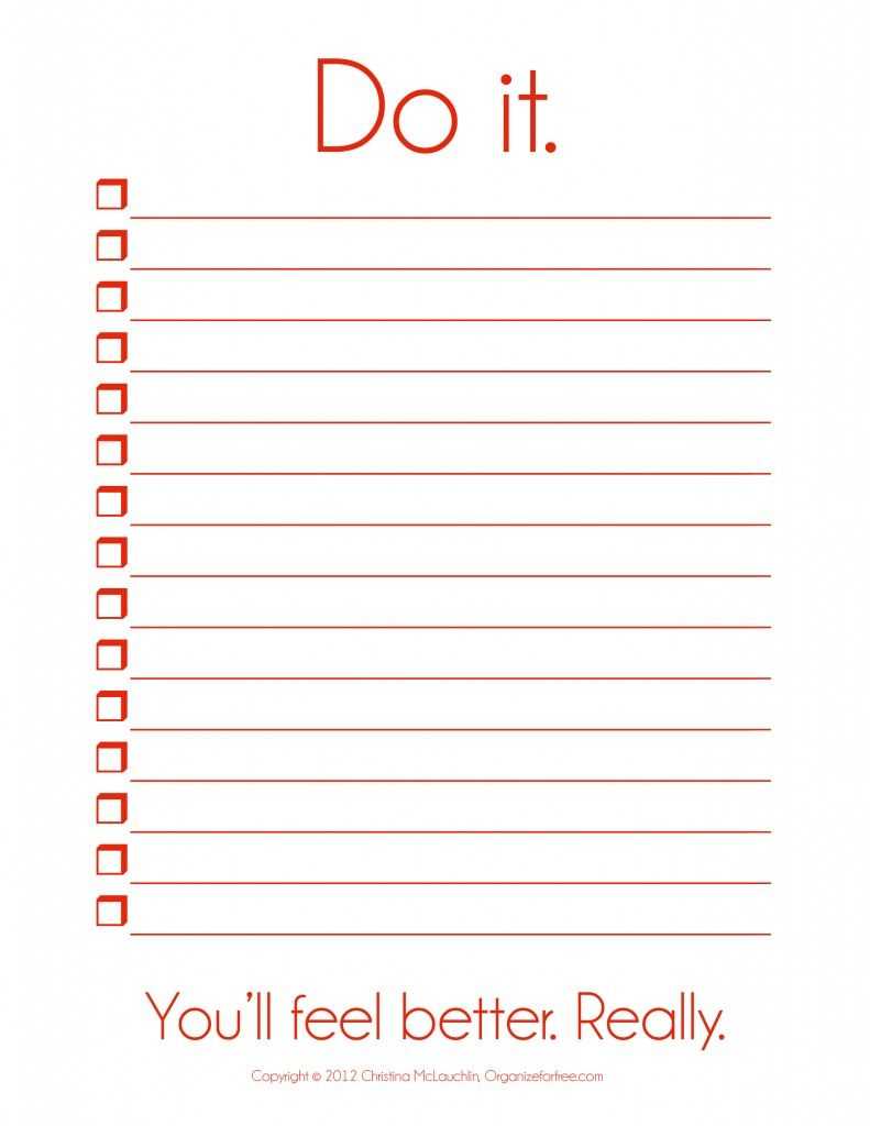 I So Need This! ~ Things To Do Template Pdf | Free Printable In Blank Checklist Template Pdf
