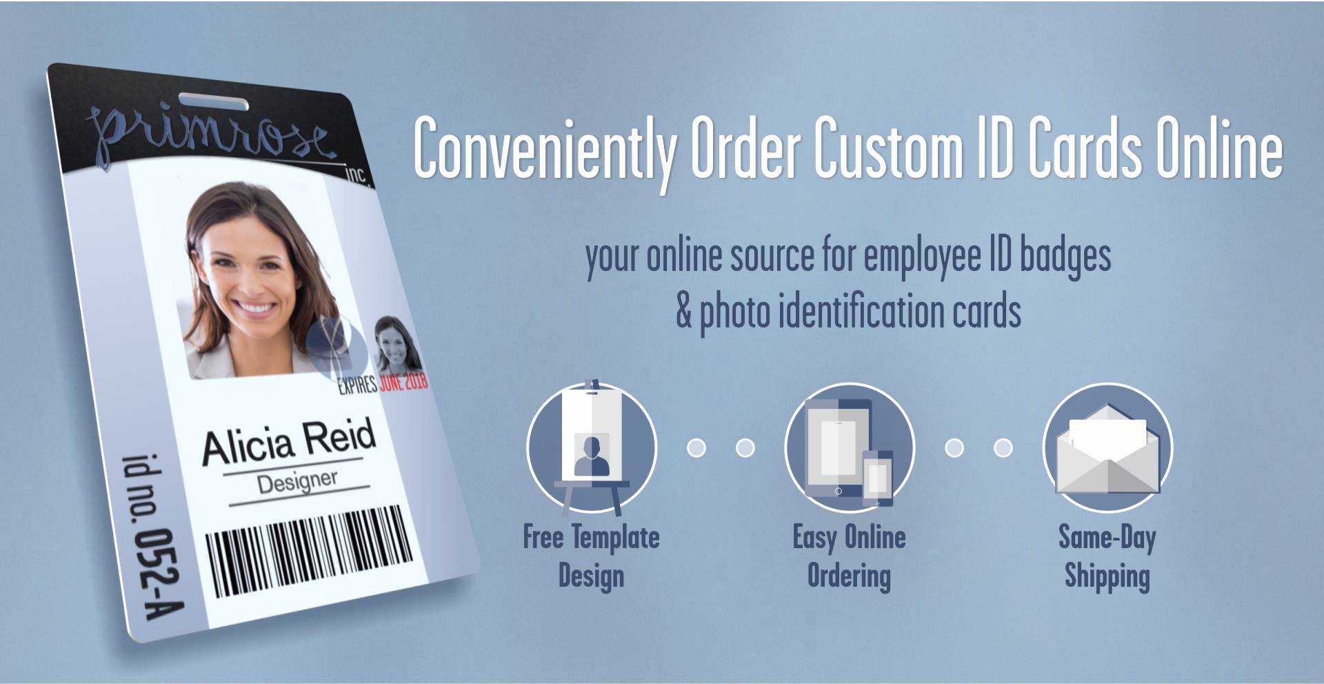 Id Badges & Cards Ordered Online With Free Design | Instantcard Intended For Photographer Id Card Template