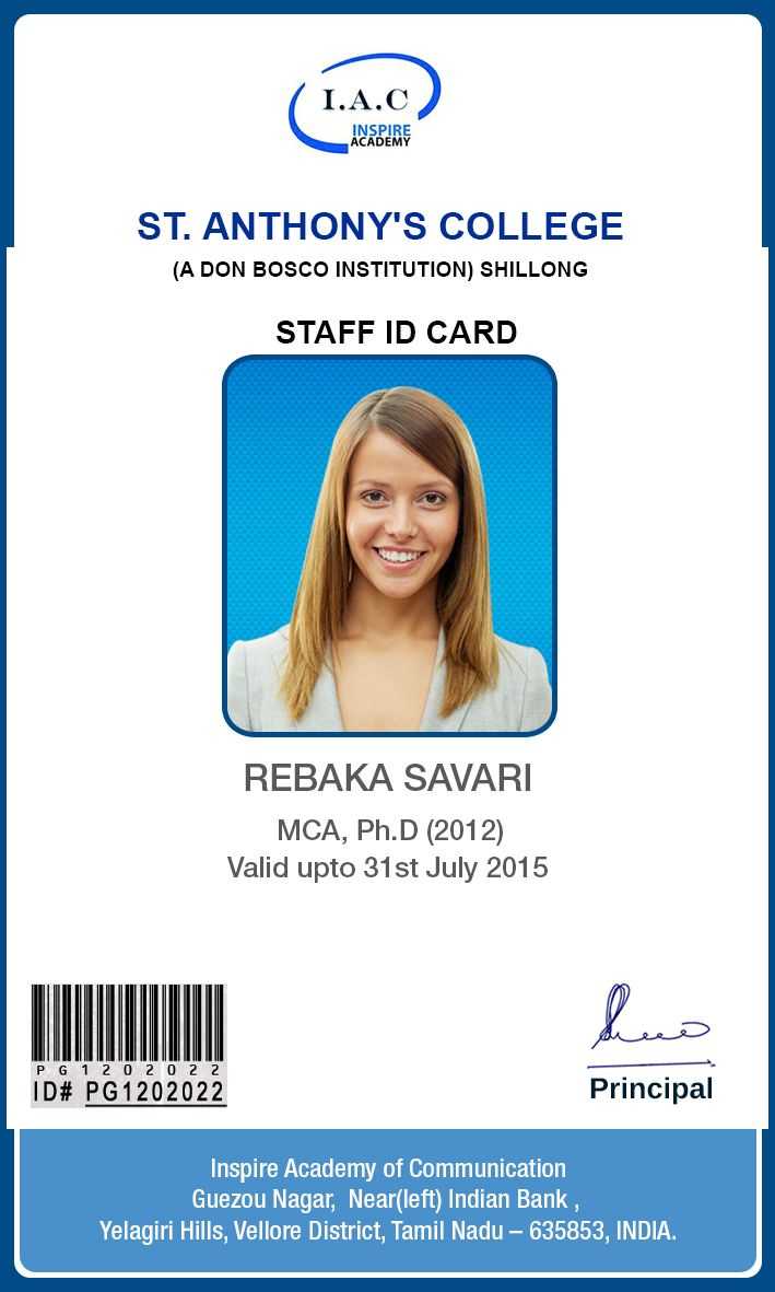 Id Card Designs | Identity Card Design, Id Card Template Intended For College Id Card Template Psd