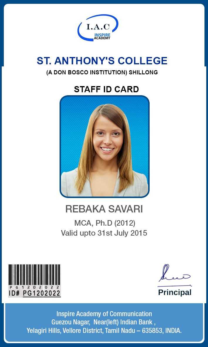 Id Card Designs | Identity Card Design, Id Card Template Pertaining To Teacher Id Card Template