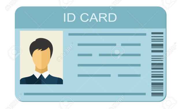 Id Card Isolated On White Background. Identification Card Icon within Personal Identification Card Template