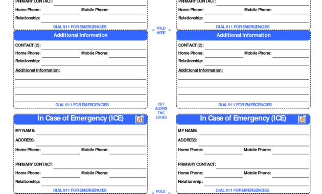 Id Card Template | In Case Of Emergency Cards | School | Id intended for Medical Alert Wallet Card Template