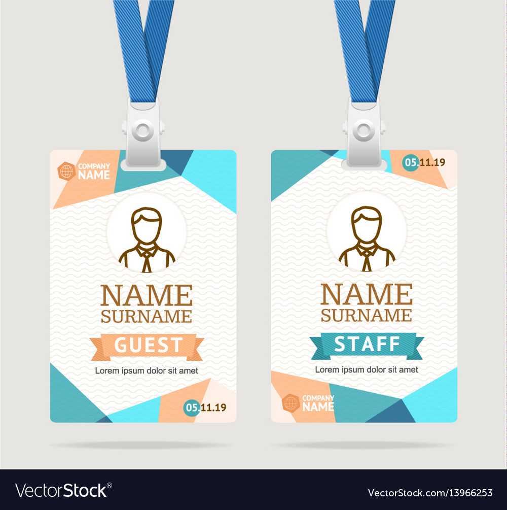 Id Card Template Plastic Badge For Conference Id Card Template