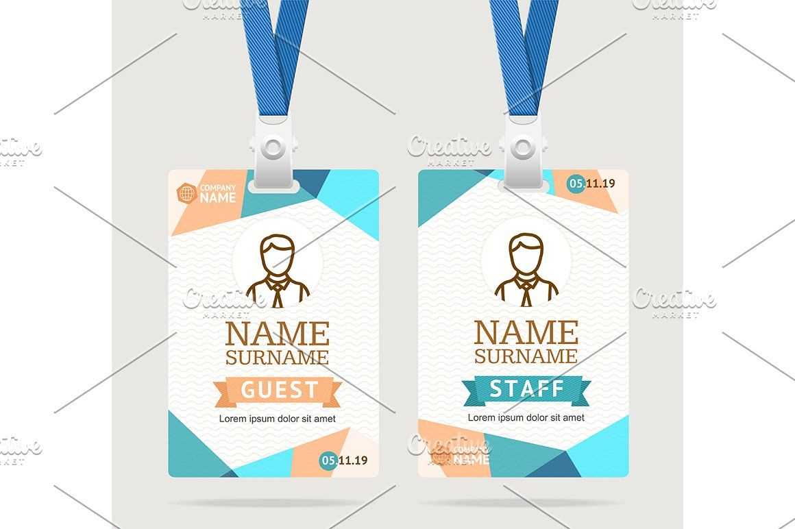 Id Card Template Plastic Badge Id Card Template Abstract Regarding Faculty Id Card Template