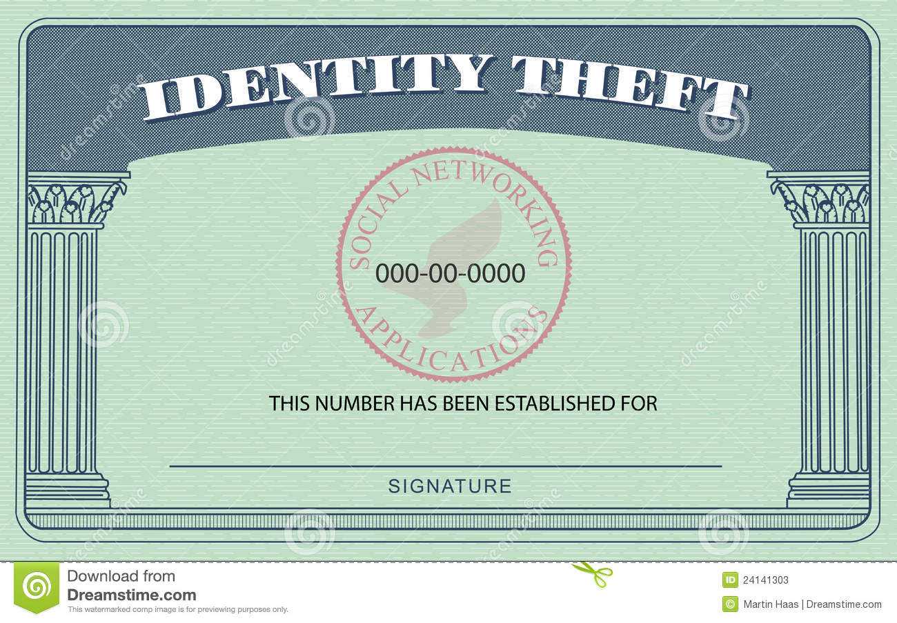 Identity Theft Card Stock Illustration. Illustration Of Within Blank Social Security Card Template Download