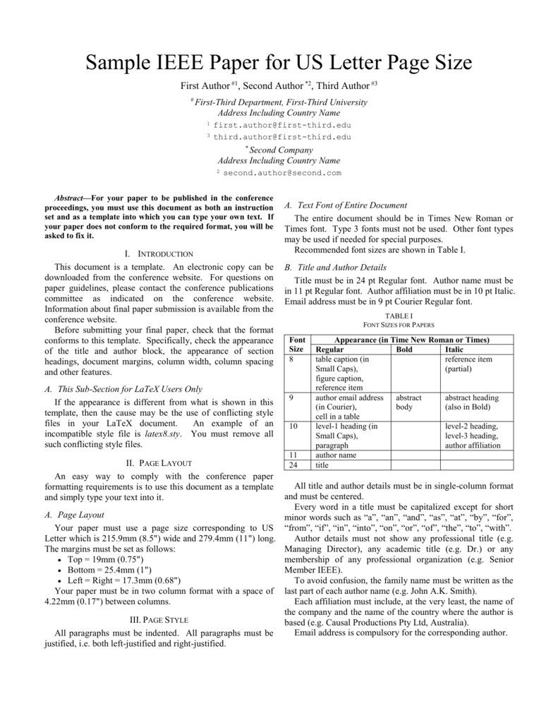 Ieee Paper Word Template In Us Letter Page Size (V3) With Regard To Ieee Template Word 2007