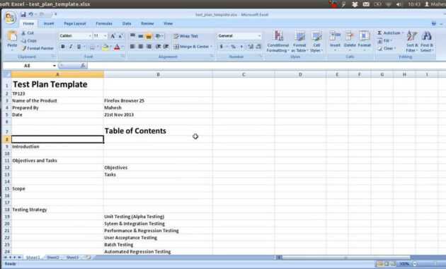 Ieee Sample Test Plan Template regarding Software Test Plan Template Word