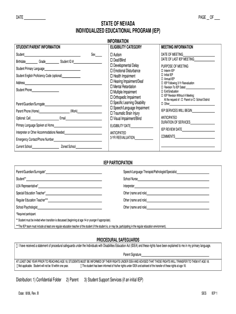 Iep Forms – Fill Online, Printable, Fillable, Blank | Pdffiller For Blank Iep Template