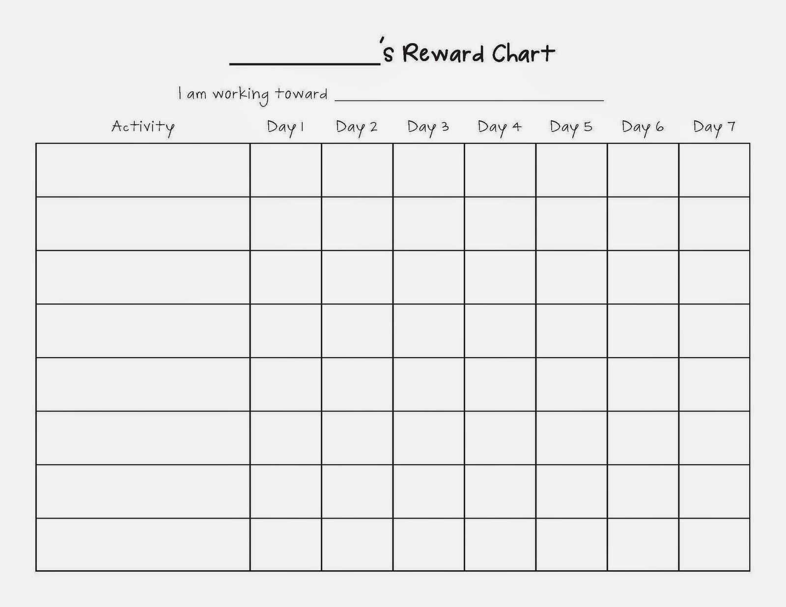 Image Result For Blank Sticker Charts | Eli | Reward Chart Pertaining To Blank Reward Chart Template