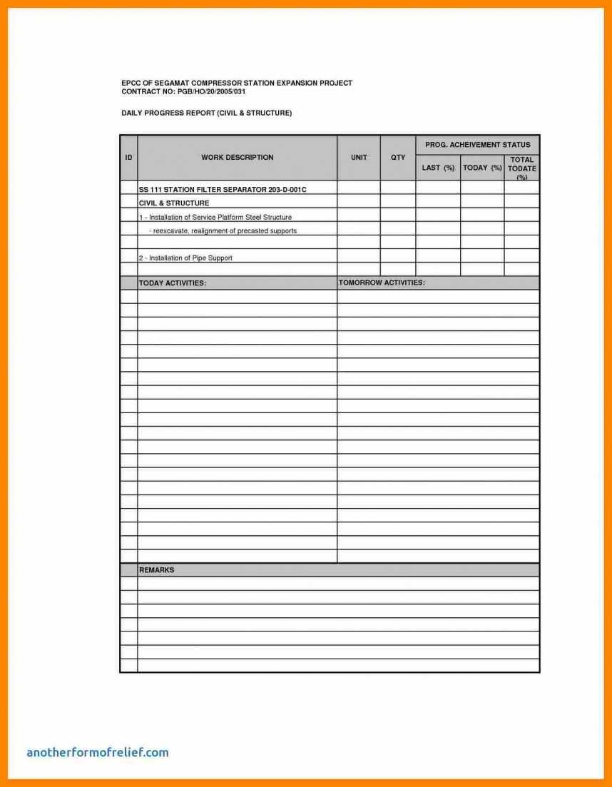 Impressive Construction Daily Report Template Ideas Sample Regarding Construction Daily Progress Report Template