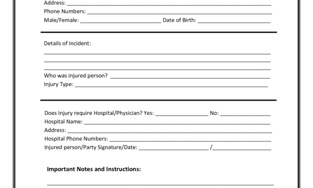 Incident Report Template | Incident Report, Incident Report inside Injury Report Form Template