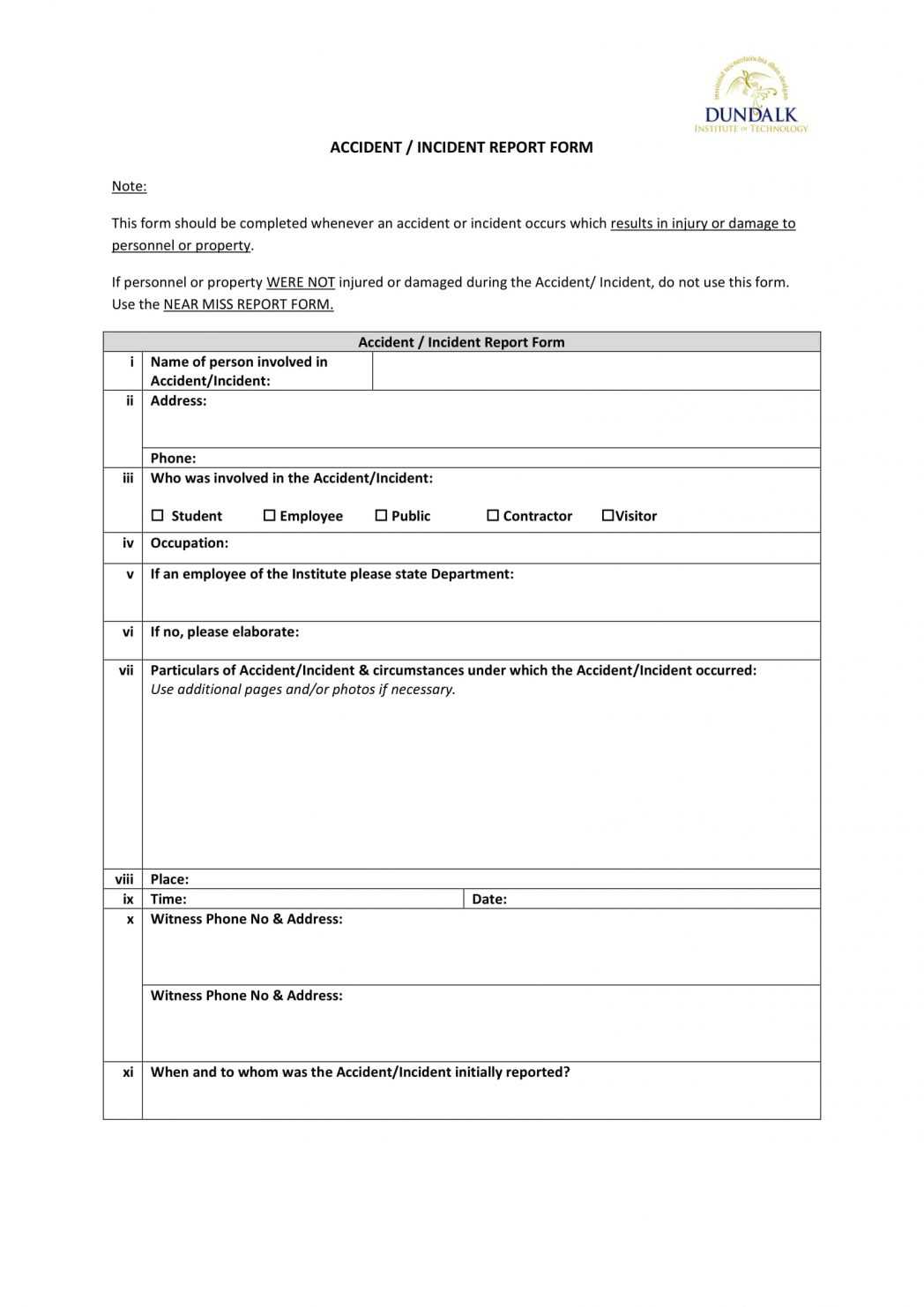 Incident Report Writing Examples Form Template Qld Accident Intended For Incident Report Form Template Qld