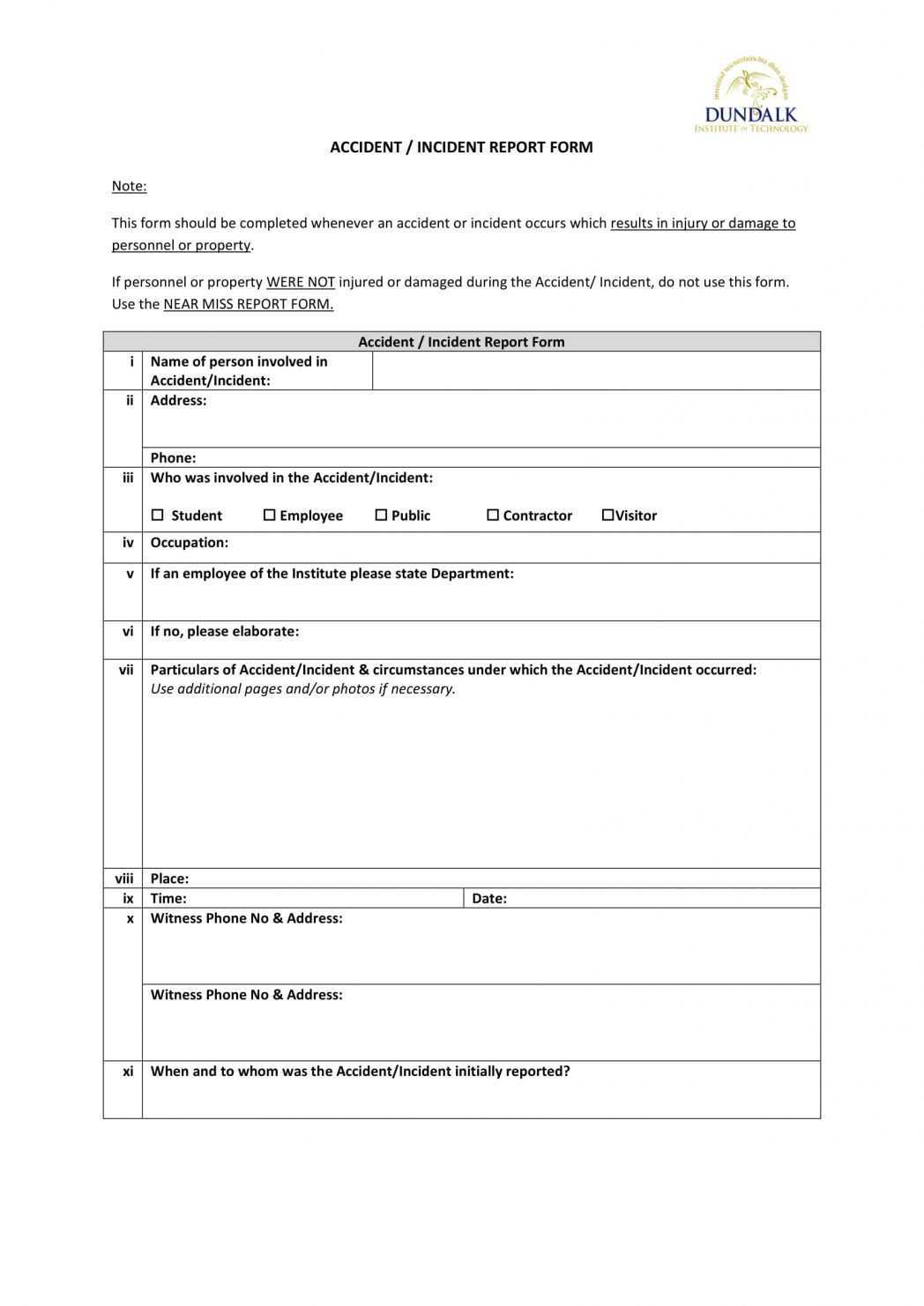 Incident Report Writing Examples Form Template Qld Accident Intended For Incident Report Form Template Qld