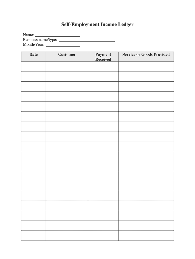 Income Ledger – Fill Online, Printable, Fillable, Blank Inside Blank Ledger Template