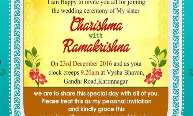 Indian Wedding Invitation Wordings Psd Template Free For within Indian Wedding Cards Design Templates